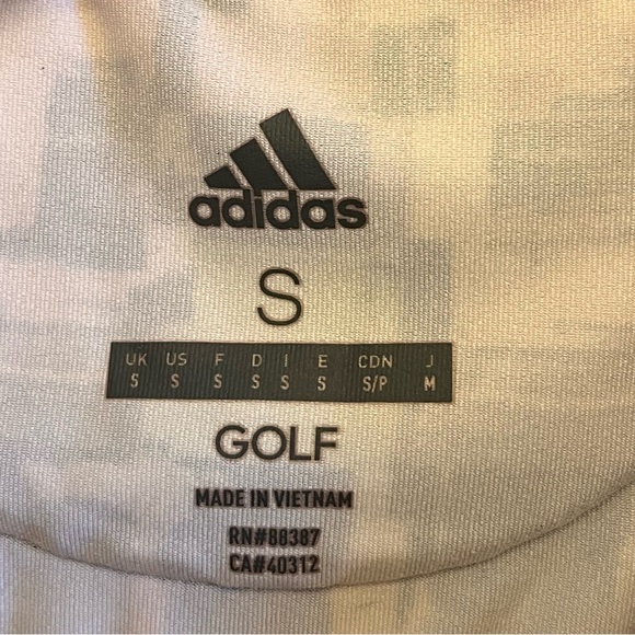 Adidas Lilac Polo Golf shirt. Front button & collar. Size Small. UV protection - Picture 10 of 13